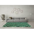 thumbnail image 3 of Ahgly Company Machine Washable Indoor Round Abstract Turquoise Blue Modern Area Rugs, 6' Round, 3 of 4