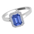 thumbnail image 4 of AoneJewelry Aone Jewelry 10K White and Yellow Gold 0.65 Cttw Emerald Cut Tanzanite and Diamonds Cathederal Style Ring (I-J, I1-I2), 4 of 5