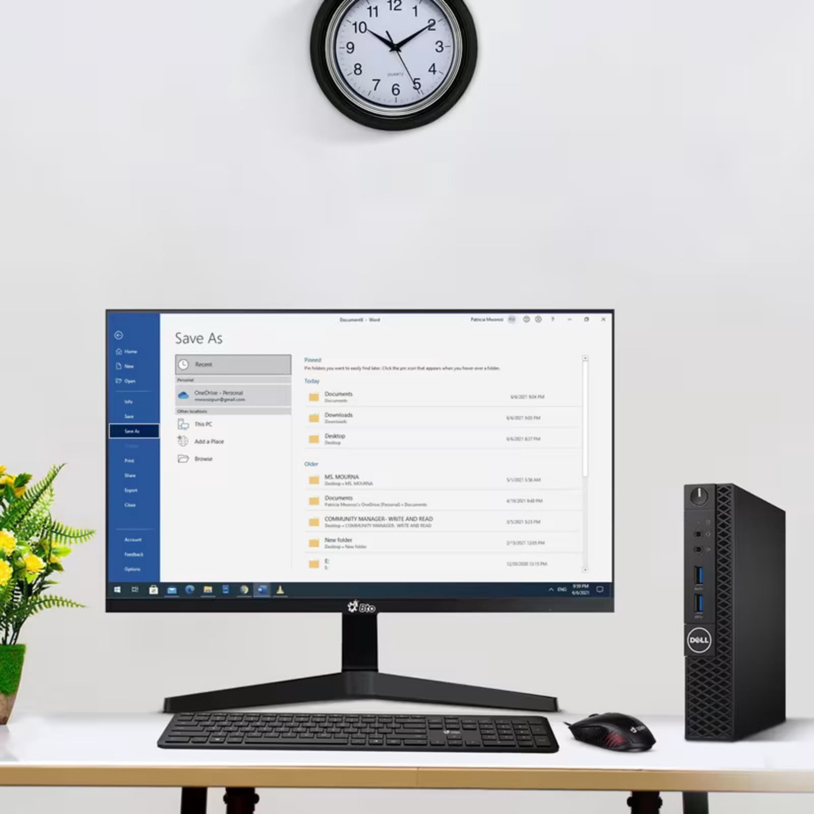 Restored Dell OptiPlex 3060 Micro Desktop Computer — Intel Core i3-8100t — 16GB DDR4 RAM — 256GB SSD — 24" Monitor — Wireless KB & M— Built-in Wi-Fi — Bussiness Desktop Mini PC — Window 11 Pro