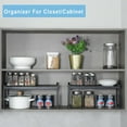 thumbnail image 6 of 2 Pack Expandable Cabinet Countertop Shelves, Stackable Shelves Organizers For Kitchen Cabinet Countertop Storage, Adjustable Counter Cupboard Pantry Organizer Shelf Rack Stand, Length:20.5", 6 of 16