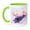 Green/White, variant on 3drose, All Things Beautiful - Lavender and Roses with Pink Cookies, 11oz Two-tone Black Mug