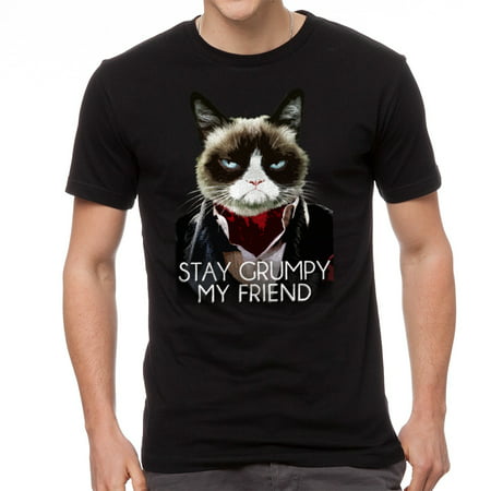 Grumpy Cat Stay Grumpy Men's Black T-shirt NEW Sizes (Best Grumpy Cat Memes)