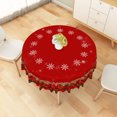 thumbnail image 6 of Winter Red Bow Christmas Round Tablecloth,60 Inch,Washable Table Cover for Holiday Dining Party Kitchen Decor, 6 of 6