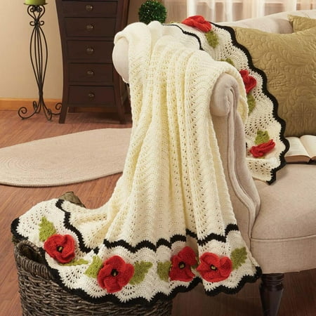 herrschners afghan crochet poppy kit ripple patterns walmart