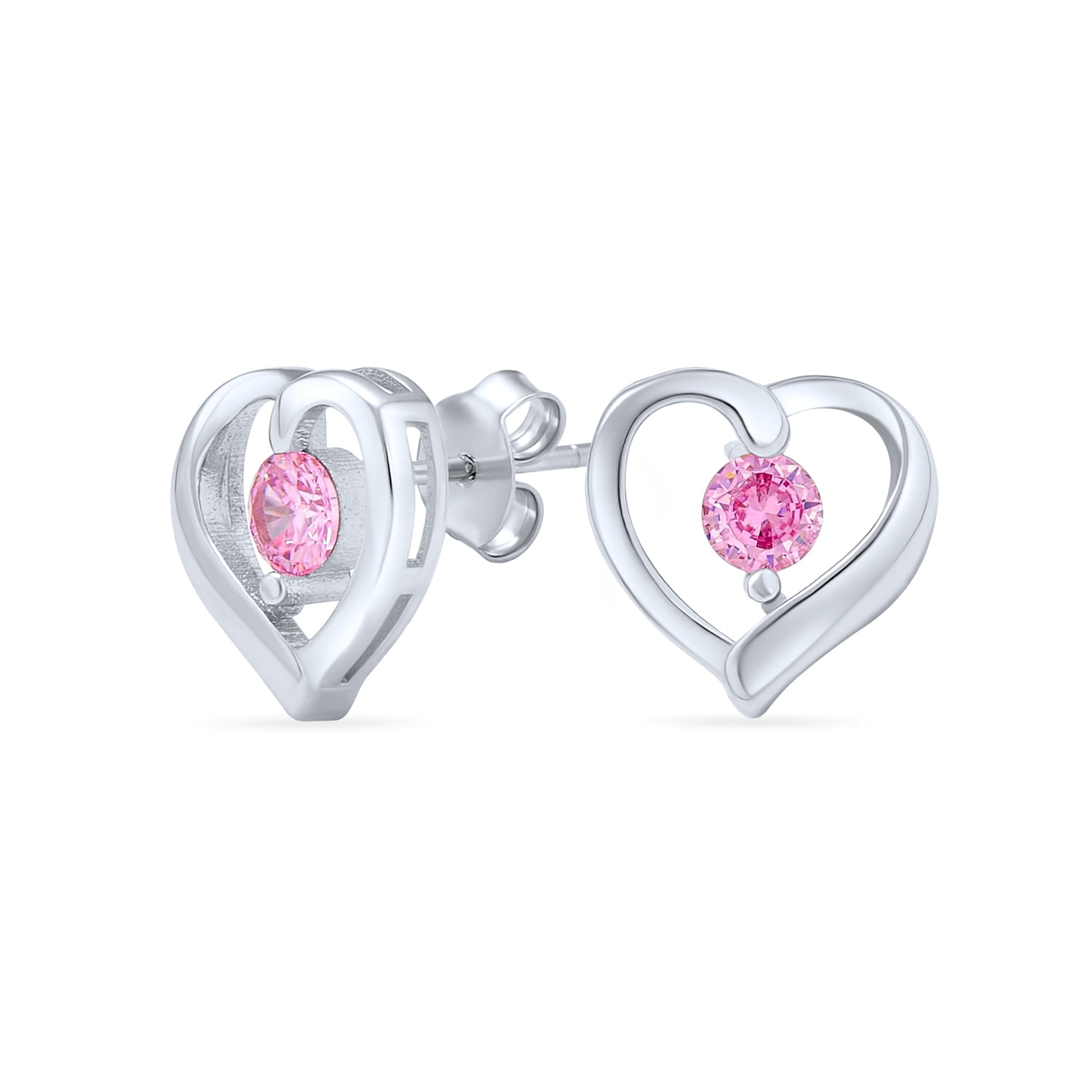 Details about   Polished Silver Hearts Puffed Textured Design  Stud earrings