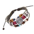 thumbnail image 4 of Pulseras trenzadas de cuero Qarigey con cuentas con cuerda de cáñamo Accesorios para mujeres Regalos para el día de San Negro 10Conjunto, 4 of 6