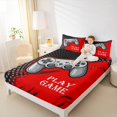 thumbnail image 4 of Manfei Gray Gamepad Twin Sheet Sets,Console Game Lovers Twin Fitted Sheet,Geometric Circle Dots Flat Sheet For Boy,Breathable Home Decor,3 Pieces, 4 of 7
