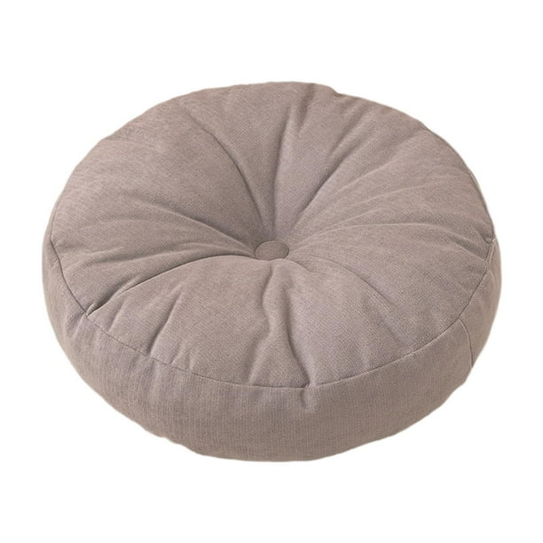 Cojín de almohada de piso redondo cojín de cojín cojín cojín de meditación para sala de estar en el interior de sofá cama de al aire libre Gris