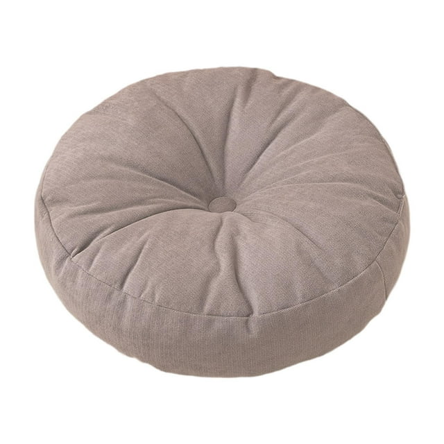 Cojín de almohada de piso redondo cojín de cojín cojín cojín de meditación para sala de estar en el interior de sofá cama de al aire libre Gris