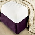 thumbnail image 7 of Elegant Comfort 1-Piece Striped Bed Skirt, 1500 Series, Stylish Design, Pleated for a Clean Look- Easy Care, Wrinkle and Stain Resistant, Stripe, King, Purple, 7 of 7