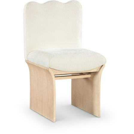 Meridina Furniture Shaw Cream Chenille Fabric Upholstered Dining Chair