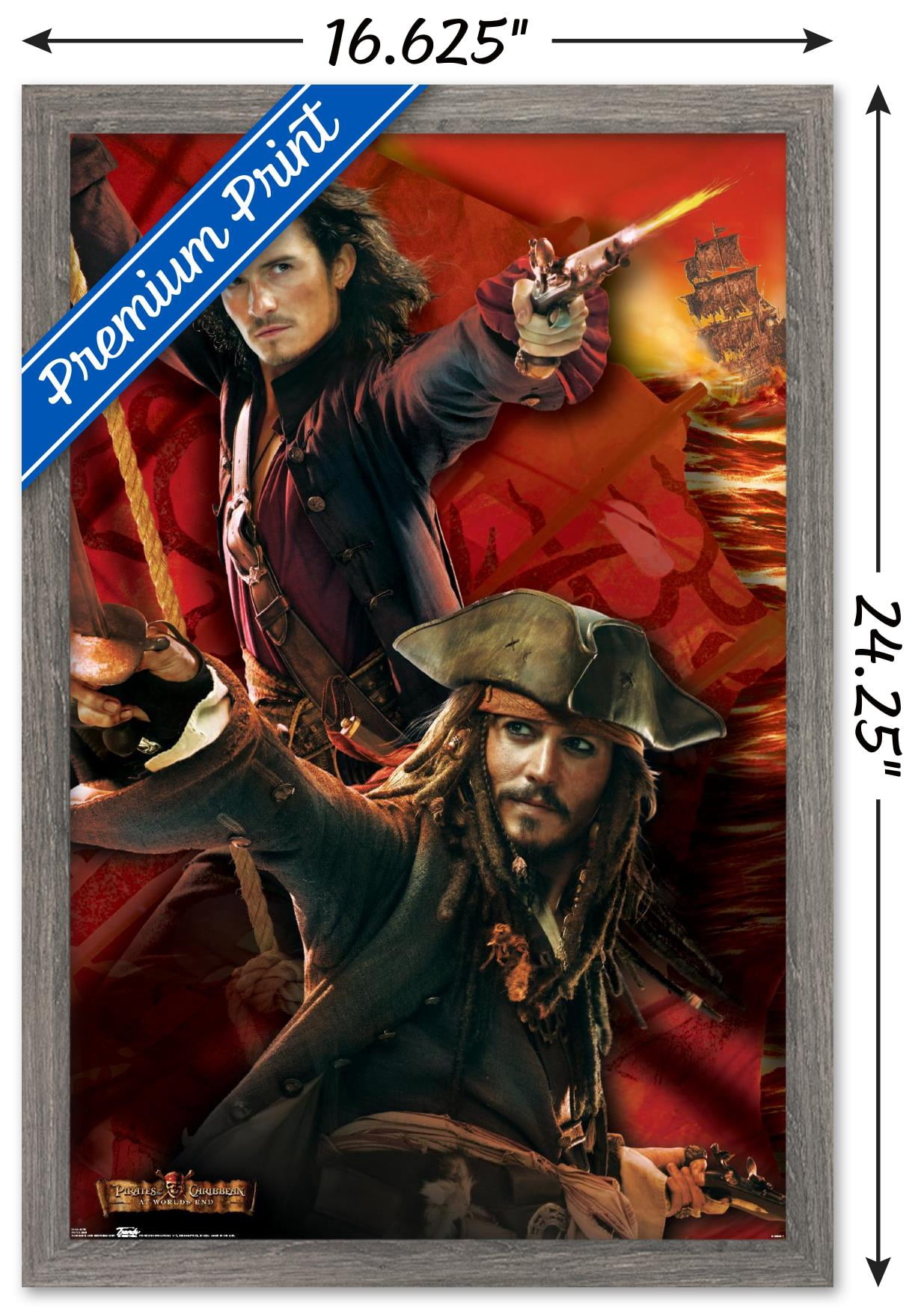 Disney Pirates of the Caribbean: At World's End - Duo Wall Poster, 14.725" x 22.375", Framed
