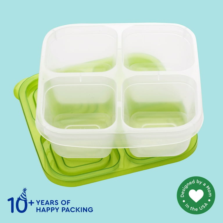 Easylunchboxes - Bento Snack Boxes - Reusable 4-Compartment Food Containers  for School Work and Travel Set of 4 Classic, Snack Box Container 