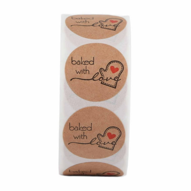 500 Uds. Adhesivo Decorativo Diseñado Para Hornear Para Cajas De Postres DIY, Papel Kraft, Ideal Para Un Toque Personalizado