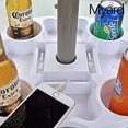 thumbnail image 5 of PayandPack Myard Umbrella Table Tray 15 Inches for Beach, Patio, Garden, Swimming Pool with 4 Drink Holders, 4 Snack Compartments, 4 Sunglasses Holes, 4 Phone Slots (White), 5 of 9