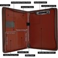 thumbnail image 2 of Business Zippered Portfolio Padfolio PU Leather Folder Interview Resume Legal Document Organizer with A4 Size Brown Clipboard, 2 of 5