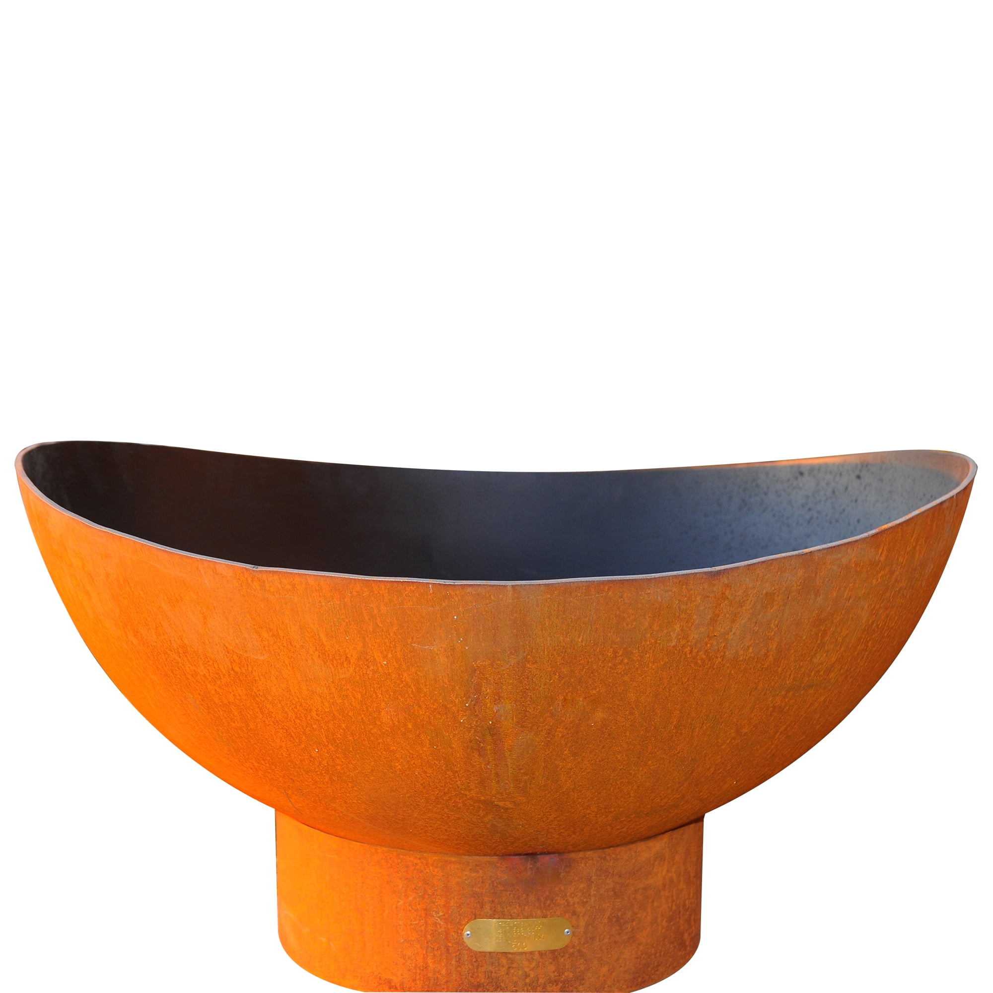 Scallop Wood Burning Fire Pit Bowl Outdoor Patio Furniture Steel Firepit Iron Oxide Finish