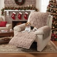 thumbnail image 2 of SHANNA Recliner Chair Cover, Stretch Non Slip Thick Rabbit Plush Recliner Covers for Recliner Chair Soft Reclining Chair Slipcover Furniture Protector for Dogs Cats, Khaki, 2 of 12