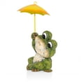 thumbnail image 4 of Alpine Corporation 12"H Sitting Jolly Frog with Yellow Umbrella Statue, 4 of 12