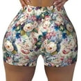thumbnail image 2 of Uemuo Rose Flowers Pattern Women Workout Impact Shorts Scrunch Butt Lifting Gym Shorts Seamless Booty Biker Shorts-Medium, 2 of 8