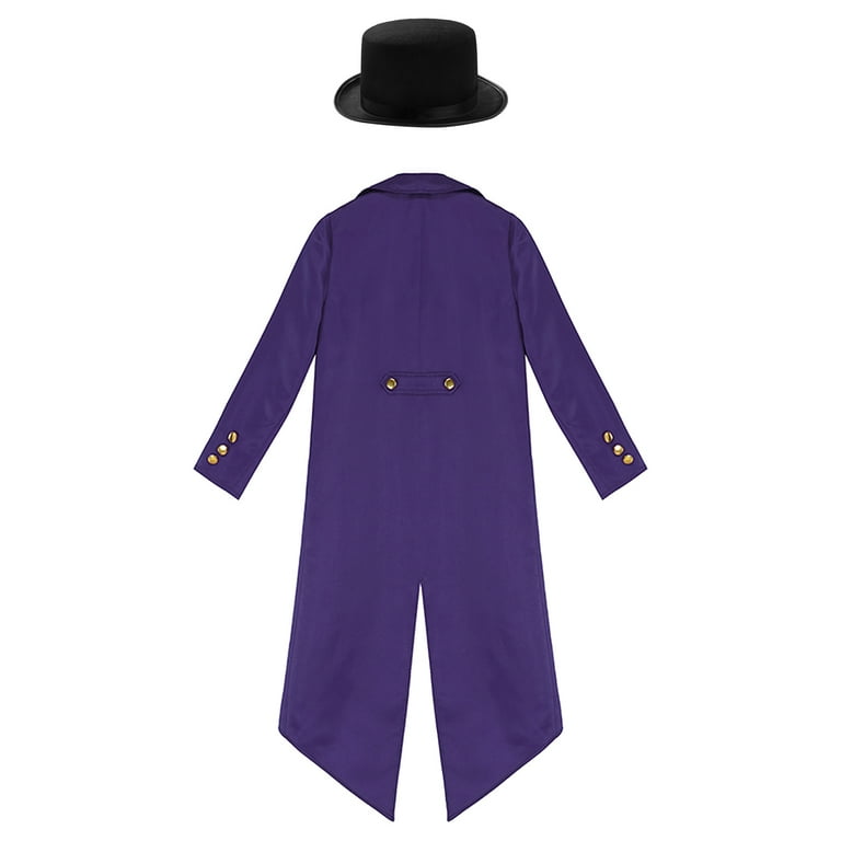 YONGHS Kids Renaissance Steampunk Victorian Tailcoat Jacket Halloween Cosplay Fancy Dress Up Costume Purple 6 Walmart