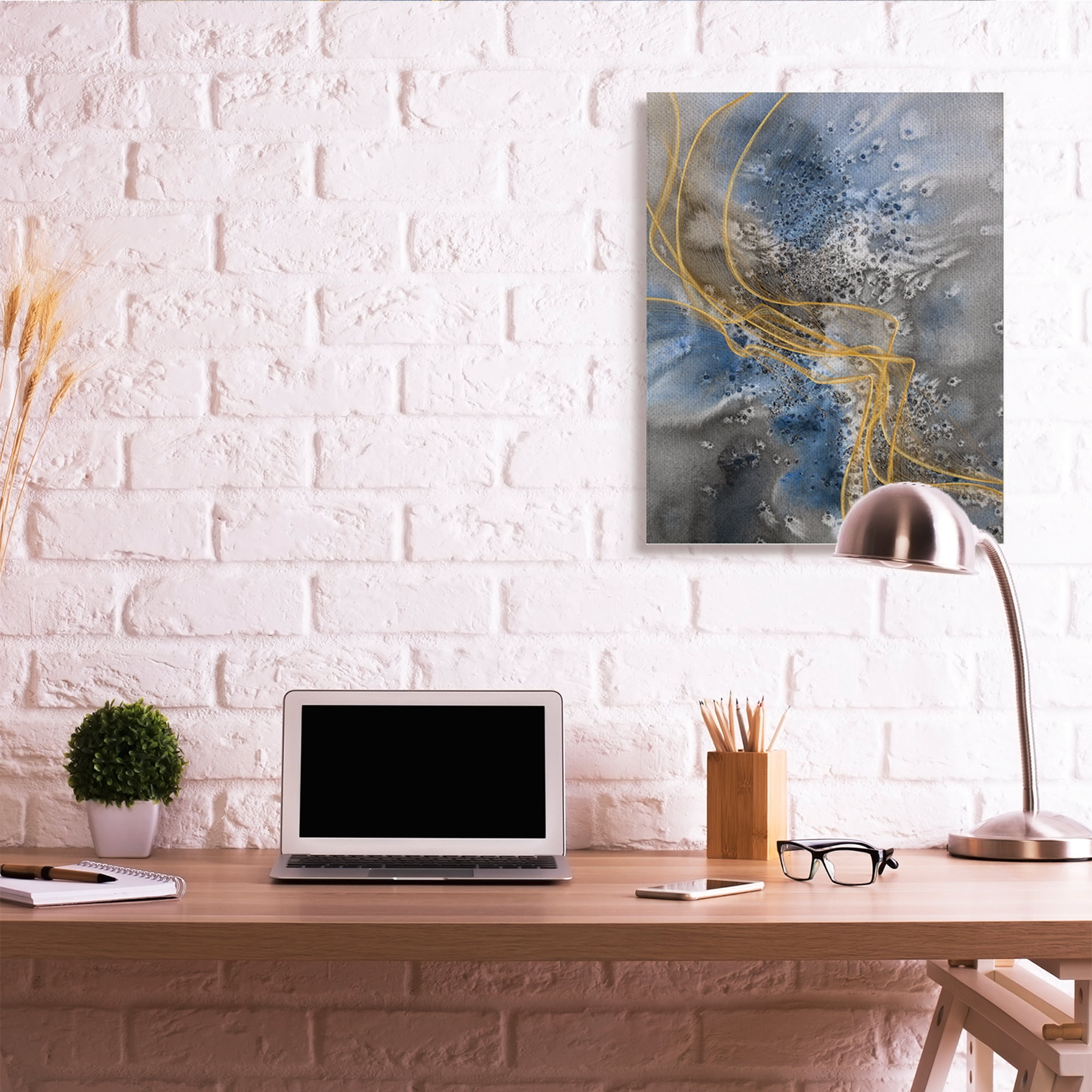 Stupell Industries Coastal Shore Inspired Abstract Design Blue Gray Canvas Wall Art, 30 x 40, Design by Irena Orlov