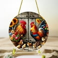 thumbnail image 3 of Farmhouse Rooster Wall Art with Floral and Hanging Rope for Home, 3 of 6