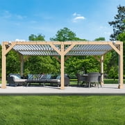 Yardistry 10 ft. x 20 ft. Meridian Wood Room  with Louvered Roof