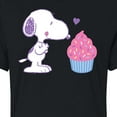 thumbnail image 3 of Peanuts - Snoopy Heart Cupcake - Juniors Cropped Cotton Blend T-Shirt, 3 of 6