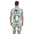 thumbnail image 6 of joogoo Men's Pajama Set Penguins and Snow V-Neck Pj Shorts Set 2 Piece Loungewear Sleepwear XXL, 6 of 7
