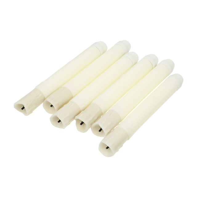 OULII LED Candle Light Pillar White 12PCS Set Flameless Flickering Battery Operated for Decor PP Material Safe Simulation Candle