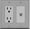Gray, variant on RiteAV - 15 Amp Power Outlet and 1 Port Cat5e Ethernet Decorative Type Wall Plate - Light Almond
