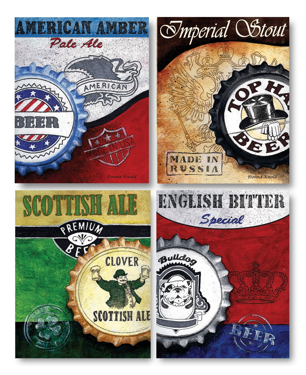 Beautiful Retro American Ale, Imperial Stout, Scottish Ale and English ...