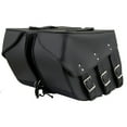 thumbnail image 4 of Xelement X-551-01ZB Zip Off Solid Black PVC Three Strap Motorcycle Saddlebags, 4 of 9