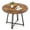 Rustic Brown + Black, variant on Demi Bonn 47" Round Dining Table,Cross Base 8 Metal Legs,Adjustable Pads,Natural