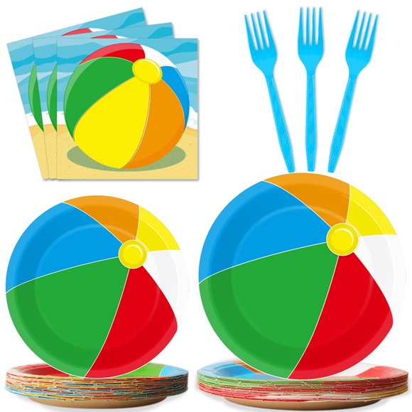 Juego de vajilla para pelota de playa, 96 piezas, de Party Supplies, de Wiooffen