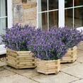 thumbnail image 7 of Coolmade 10" Artificial Lavender Fake Shrubs Flowers 8 Bundles UV Resistant Hanging Flower (Purple), 7 of 7