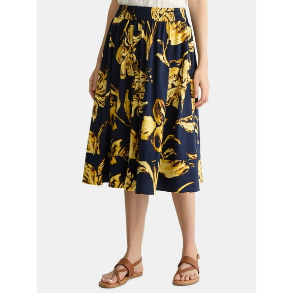 Time and Tru Women's Tiered Pull-On Skirt, Sizes XS-4X