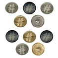 thumbnail image 1 of Hashtag Number Sign Set of 10 Metal 0.6" (15mm) Sewing Shank Round Buttons - Black Color, 1 of 5