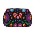 thumbnail image 2 of Sikiie Colorful Floral2 Print Flip Double-layer Pencil Case, All-purpose Stationery Bag for Study and Office, Zipper Design, Unisex, 2 of 7
