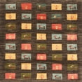 thumbnail image 1 of Ahgly Company Machine Washable Indoor Square Contemporary Red Brown Area Rugs, 3' Square, 1 of 7