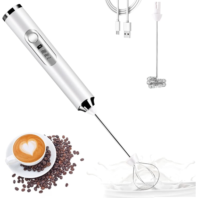 BN-LINK Handheld Milk Frother USB Rechargeable, White photo 1