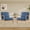 Blue-2pc, variant on SAETSFEG Mid-Century Accent Chair with Pillow, Upholstered Armchair with Solid Wood Frame & Thick Cushion for Living Room, Bedroom, Small Space, Blue