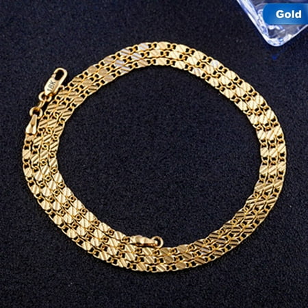 92.5 Silver Jewelry - Fancyleo Classical 18K Yellow Gold 925 Silver Filled Chain Necklace Exquisite Jewelry Men Women 16-30 Inches