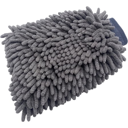 Car Wash Mitt,Chenille Microfiber Car Wash Sponge,Car Wash Kit Waterproof Scratch-Free (Grey,1 Pack)