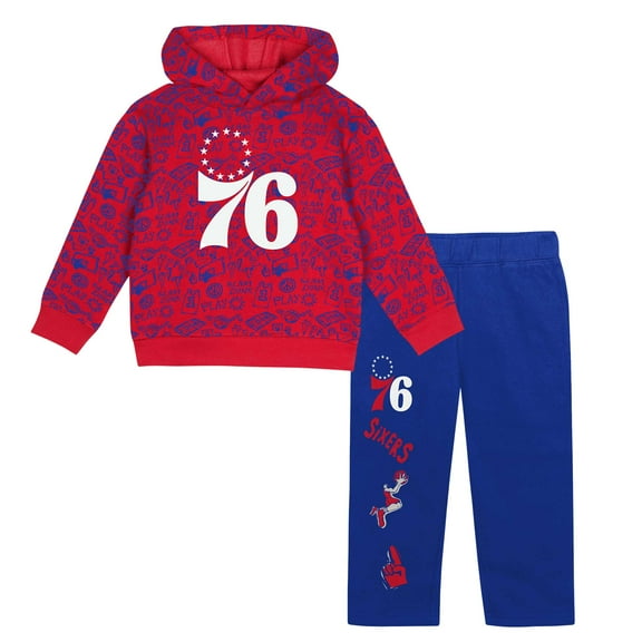 Toddler  Red Philadelphia 76ers Give and Go Pullover Hoodie and Sweatpants Set
