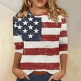 thumbnail image 2 of MEICHEN 4Th of July Shirts Women Patriotic Shirt American Flag 3/4 Sleeve Tops Memorial Independence Day Top Outfit Summer 250th Anniversary Tops, 2 of 5