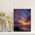 thumbnail image 2 of Yellow Sea Fantasy Canvas Art, Moon Comet Starry Sky Painting, Red Blue Cloud Interior Decor, 2 of 8