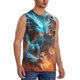 thumbnail image 2 of Fotbe Blue Dragon And White Tiger Men's Camiseta sin Mangas Estampada para Hombres, Playera Casual para Gimnasio, Entrenamiento, Playa-Large, 2 of 7