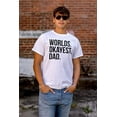 thumbnail image 4 of Worlds Okayest Dad Fathers Day Family Men's Graphic T Shirt Tees Brisco Brands X, 4 of 5